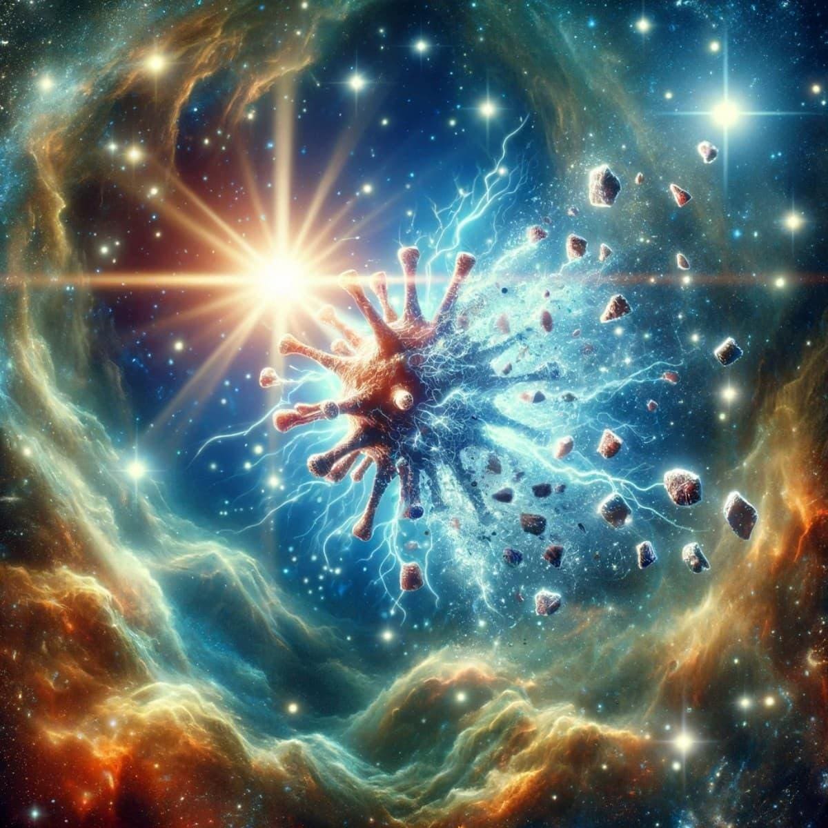 Artistic interpretation of Borrelia Burgdorferi with Scalar Light