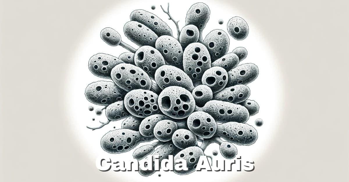 Artistic impression of the microscopic Candida Auris